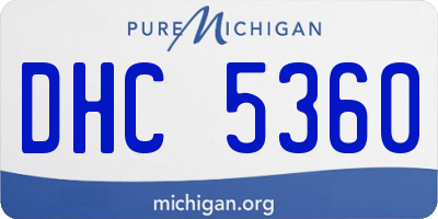MI license plate DHC5360