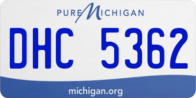 MI license plate DHC5362