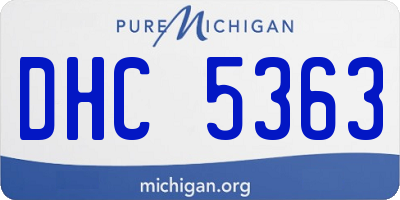 MI license plate DHC5363