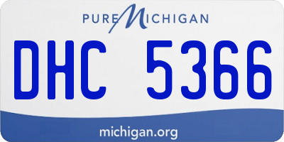 MI license plate DHC5366
