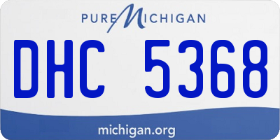 MI license plate DHC5368