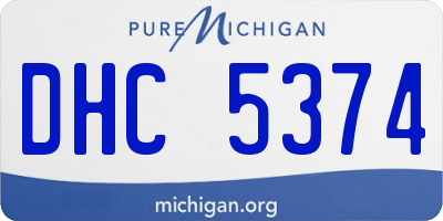 MI license plate DHC5374