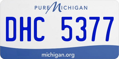 MI license plate DHC5377