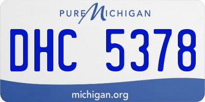MI license plate DHC5378