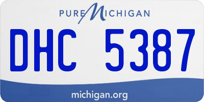 MI license plate DHC5387