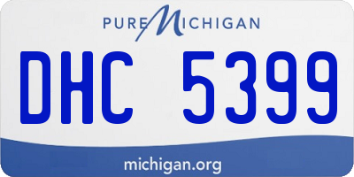 MI license plate DHC5399