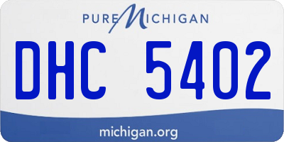 MI license plate DHC5402