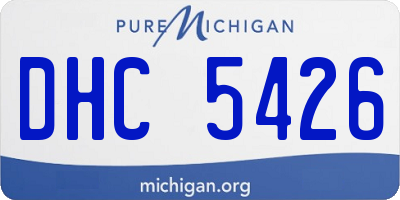 MI license plate DHC5426