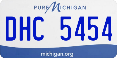 MI license plate DHC5454