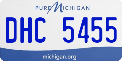 MI license plate DHC5455
