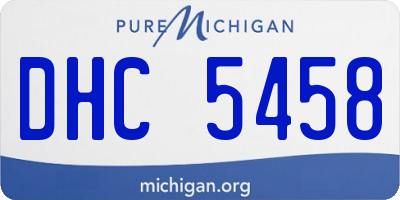 MI license plate DHC5458