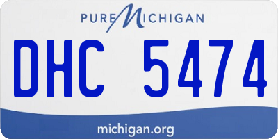 MI license plate DHC5474