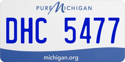 MI license plate DHC5477