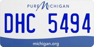 MI license plate DHC5494