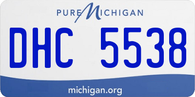 MI license plate DHC5538