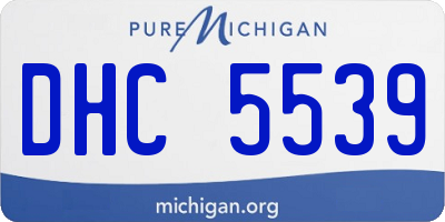 MI license plate DHC5539