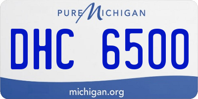 MI license plate DHC6500