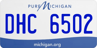 MI license plate DHC6502