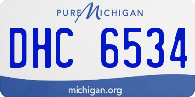 MI license plate DHC6534