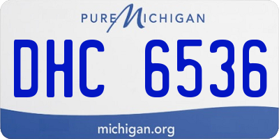 MI license plate DHC6536