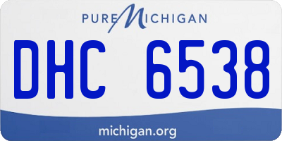 MI license plate DHC6538