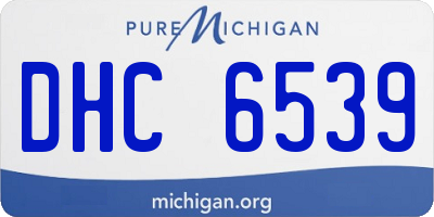 MI license plate DHC6539