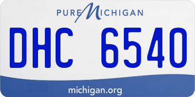MI license plate DHC6540
