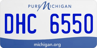 MI license plate DHC6550