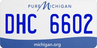 MI license plate DHC6602