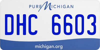 MI license plate DHC6603