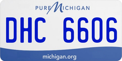 MI license plate DHC6606