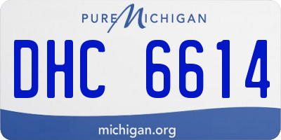 MI license plate DHC6614