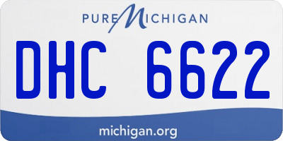 MI license plate DHC6622