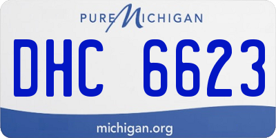 MI license plate DHC6623