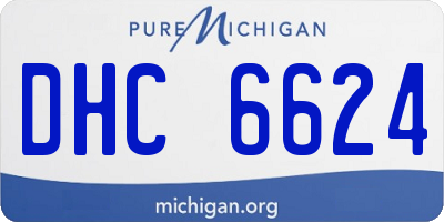 MI license plate DHC6624