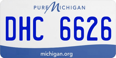 MI license plate DHC6626