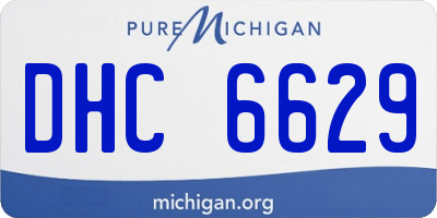 MI license plate DHC6629