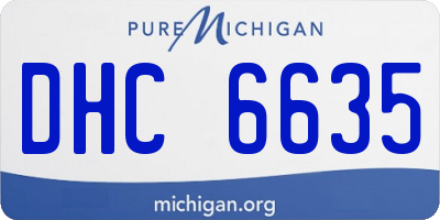 MI license plate DHC6635