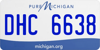 MI license plate DHC6638