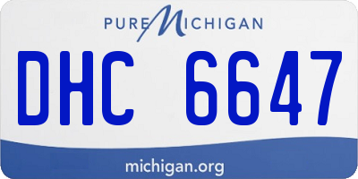 MI license plate DHC6647