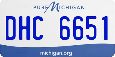 MI license plate DHC6651