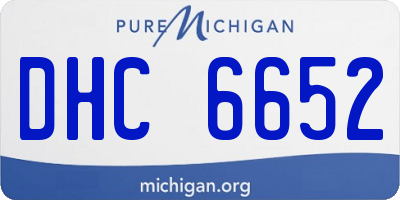 MI license plate DHC6652