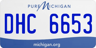 MI license plate DHC6653