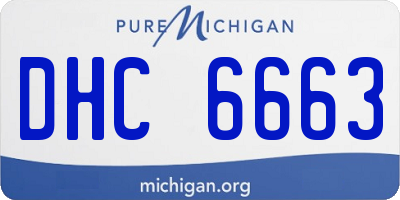 MI license plate DHC6663