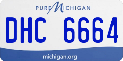 MI license plate DHC6664