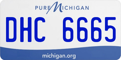 MI license plate DHC6665