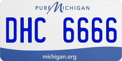 MI license plate DHC6666