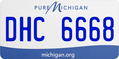 MI license plate DHC6668