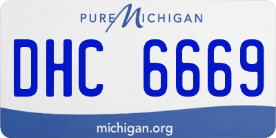MI license plate DHC6669