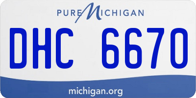 MI license plate DHC6670